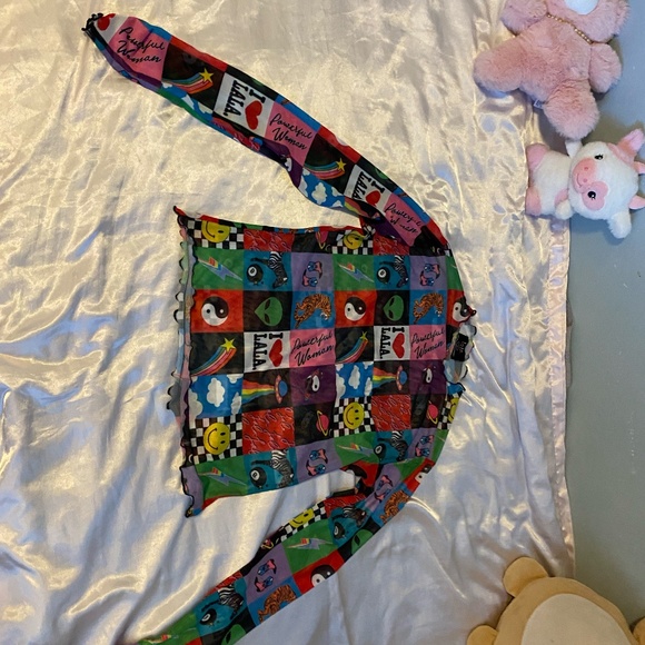 Dressed in LaLa Mesh Top in Be Yourself Patchwork - Picture 3 of 5